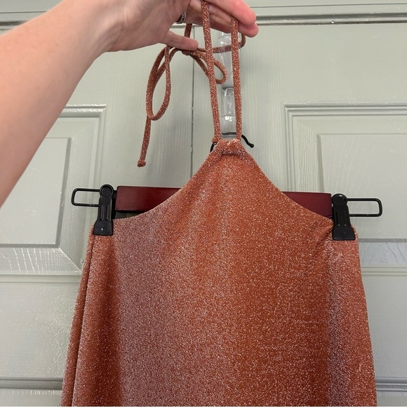 Bananhot Diamond Neckline Midi Bodycon Cocktail Dress with Cinched Sides Sparkle - Picture 3 of 9